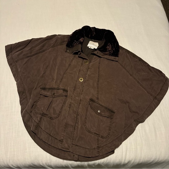 Anthropologie HEI HEI Velvet Trim Todra Cape Jacket SZ XS/S - Picture 5 of 14